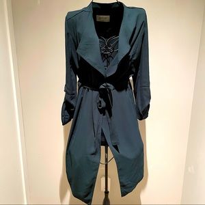 BABATON DARK GREEN TIE UP CARDIGAN